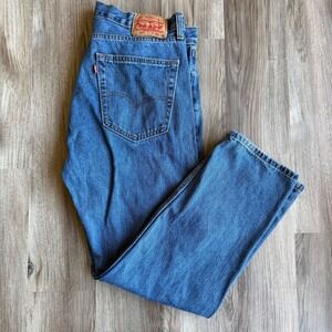 Levis 505 Regular Fit Straight Leg Blue Denim Jeans Mens 36x30 Medium Wash